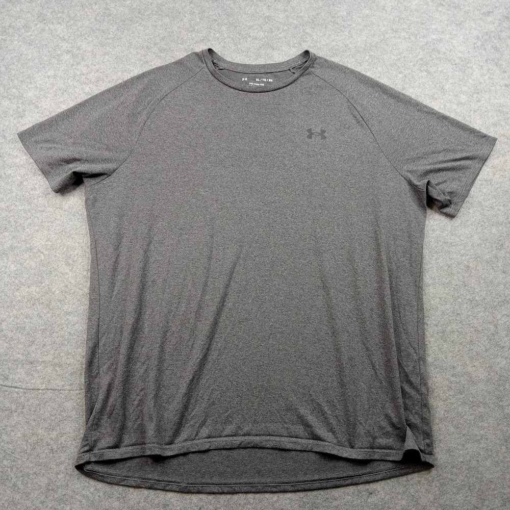 Under Armour Shirt Mens XL Gray Tech Tee Raglan‎ Short Sleeve Athletic Top Gym